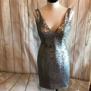 NWT Gorgeous and sexy silver sequins dress size 10